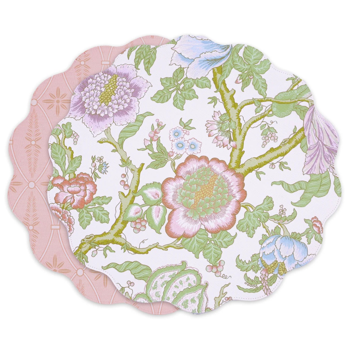 Vida Blooms & Branches Reversible Round Placemats Set of 4