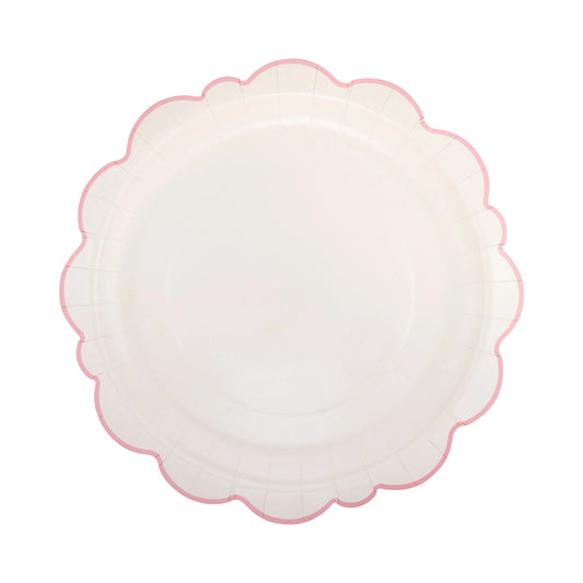 Pembroke Pink Edge Scallop 12" Paper Plate