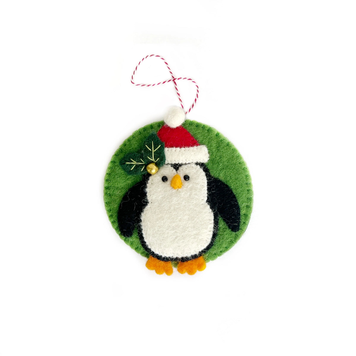 Circle Penguin Felt Wool Christmas Ornament