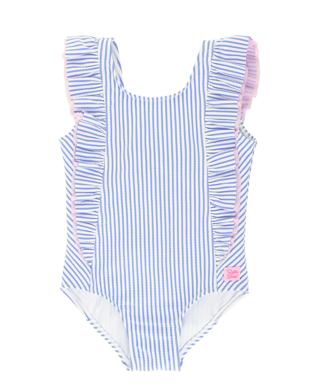 Periwinkle Blue Seersucker Waterfall One Piece