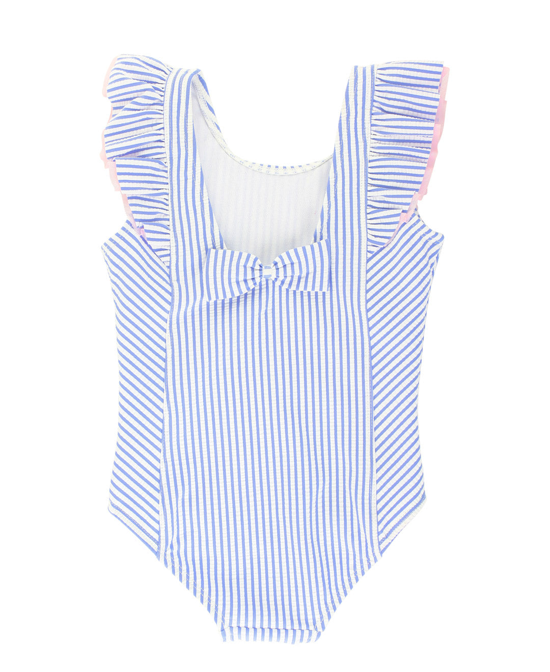 Periwinkle Blue Seersucker Waterfall One Piece