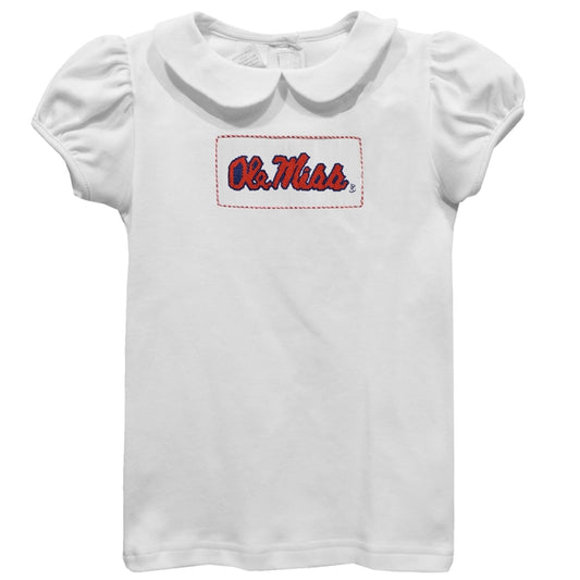 Ole Miss Rebels Smocked White Peter Pan Collar