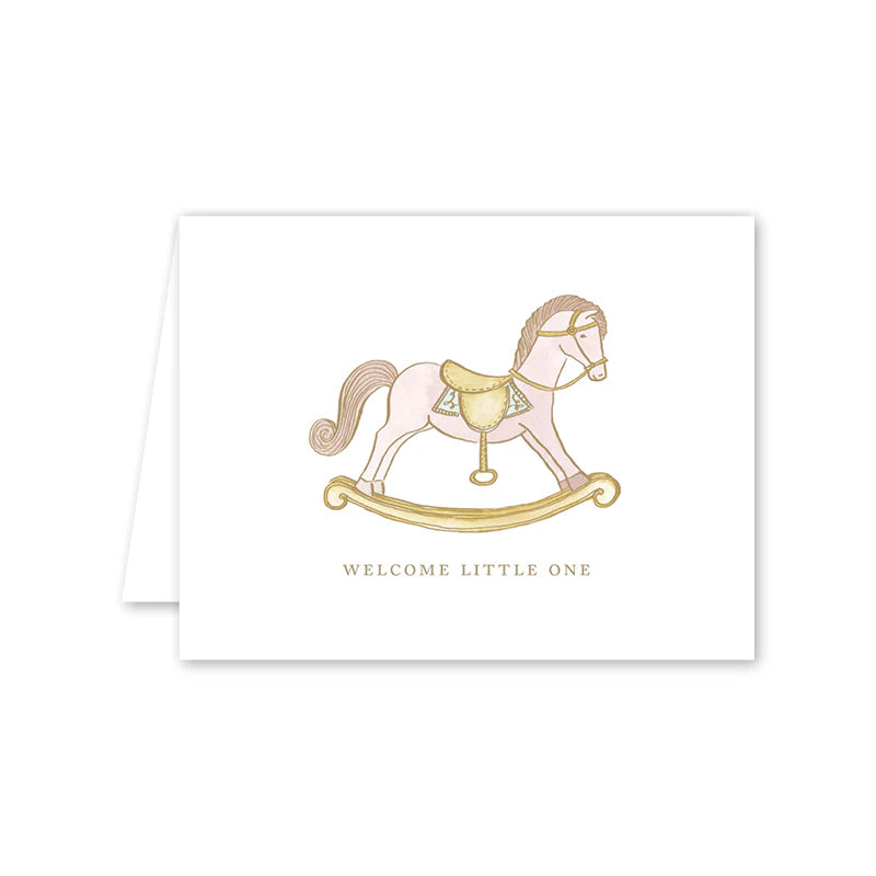 Petite Jouet Cheval Rose Baby Card