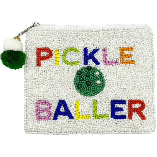 Pickle Baller Beaded Coin Pouch
