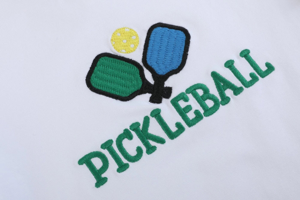 Pickleball T-Shirt and Green Gingham Shorts Set