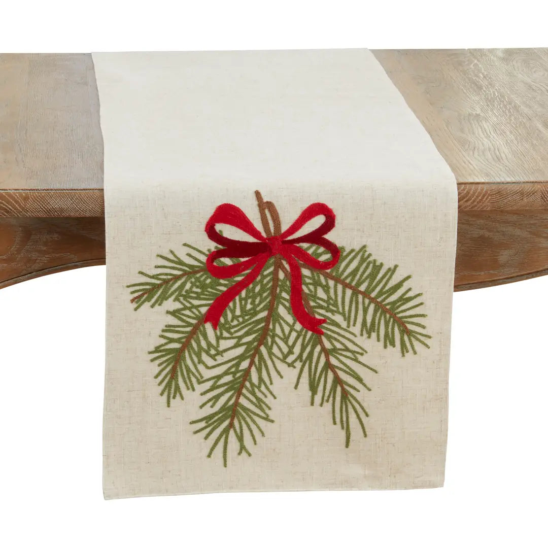 Pine Needle and Bow Table Runner