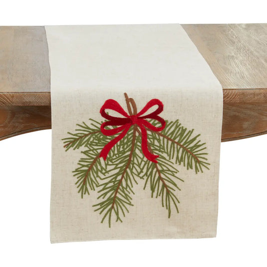 Pine Needle and Bow Table Runner