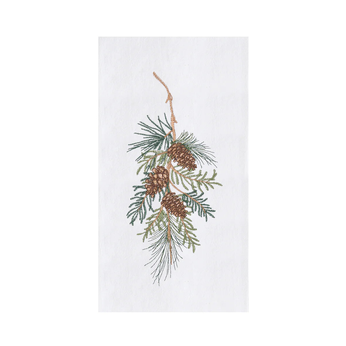 Pinecone Embroidered Kitchen Towel