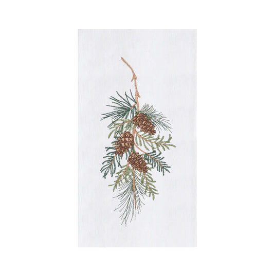 Pinecone Embroidered Kitchen Towel