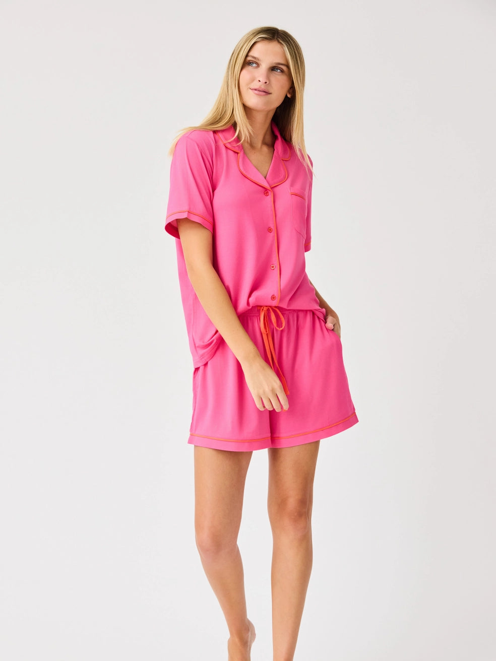 Charlotte Pink Pajama Shorts Set