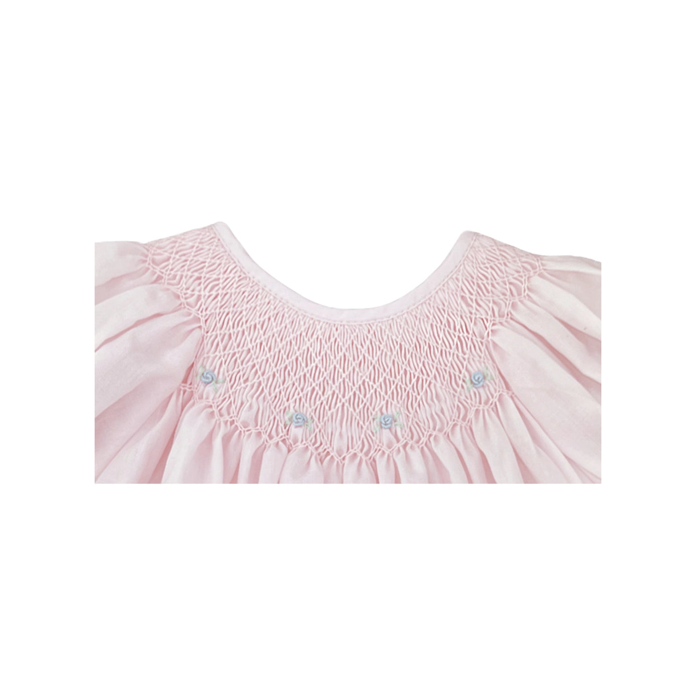 Pink Smocked Daygown with Raglan Embroidery
