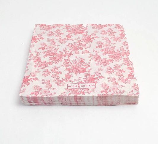 Beau Bottles Pink Floral Cocktail Napkins