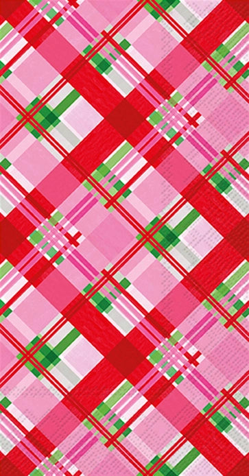 Pink Plaid Paper Guest Towels