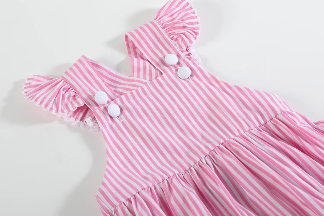 Pink Print Ruffle Romper