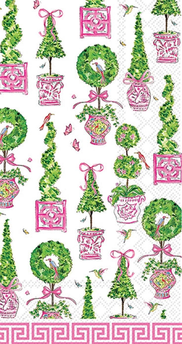 Pink Topiaries Paper Guest Towels