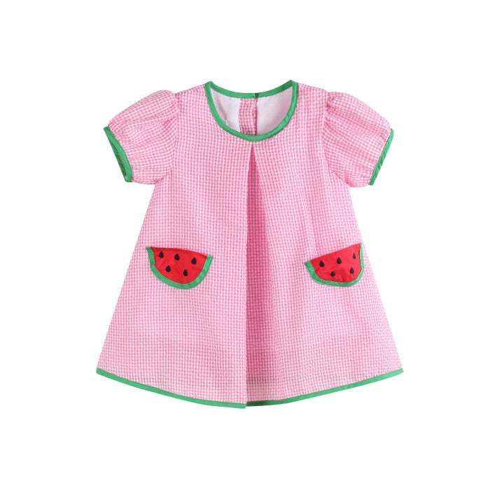 Pink Watermelon Dress and Panty Cover Set