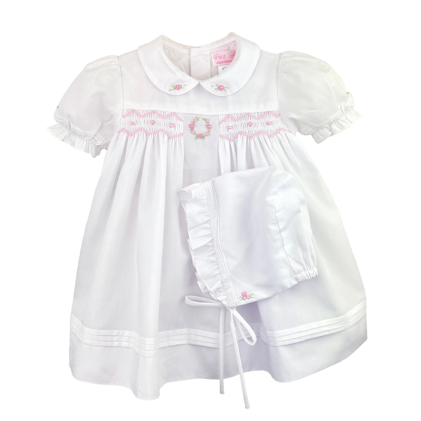 Flower Embroidered Smocked Dress