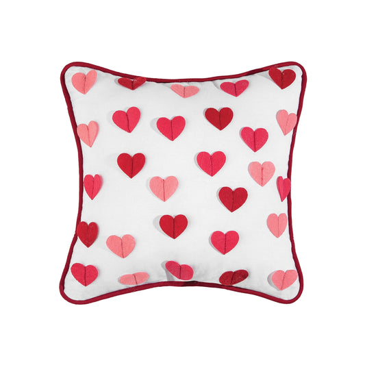 Pink & Red Heart Throw Pillow