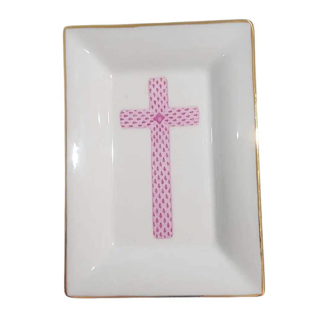 Cross Porcelain Trinket Tray