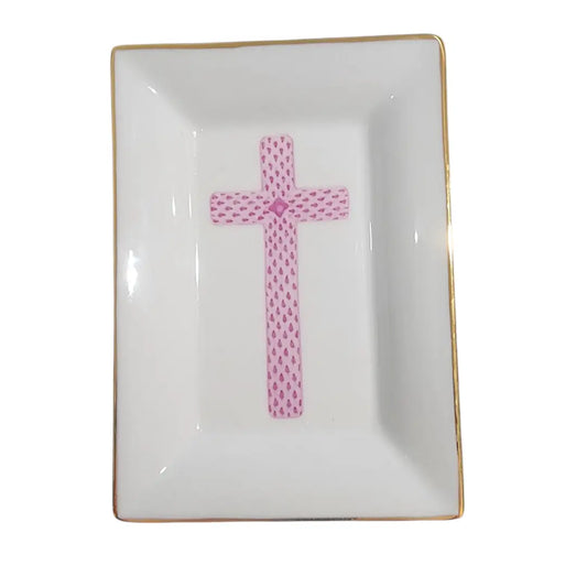 Cross Porcelain Trinket Tray