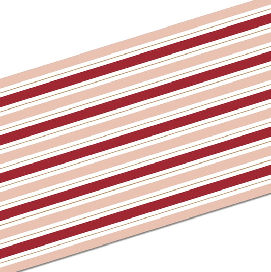 Pink and Red Striped Paper Table Runner