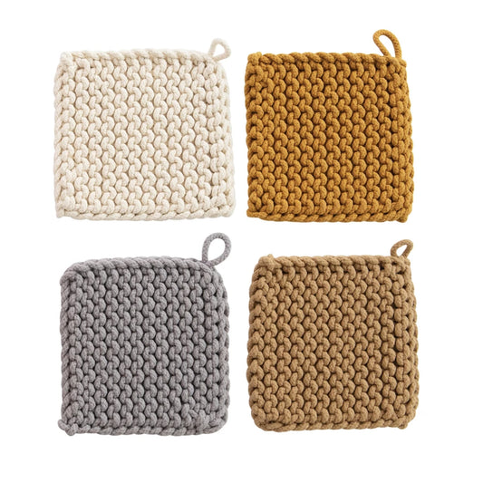 Square Cotton Knit Pot Holder