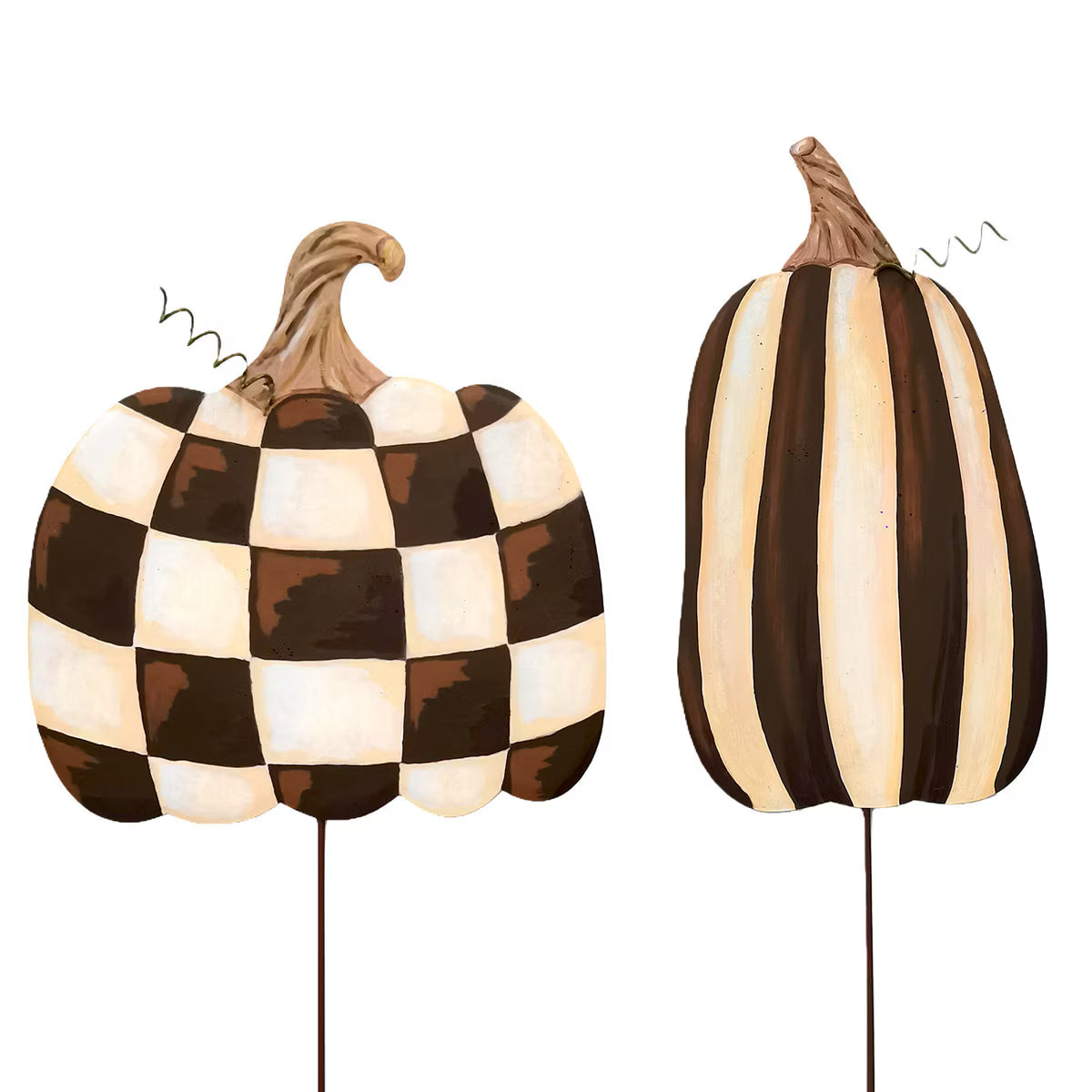 Chocolate Striped & Checked Pumpkin