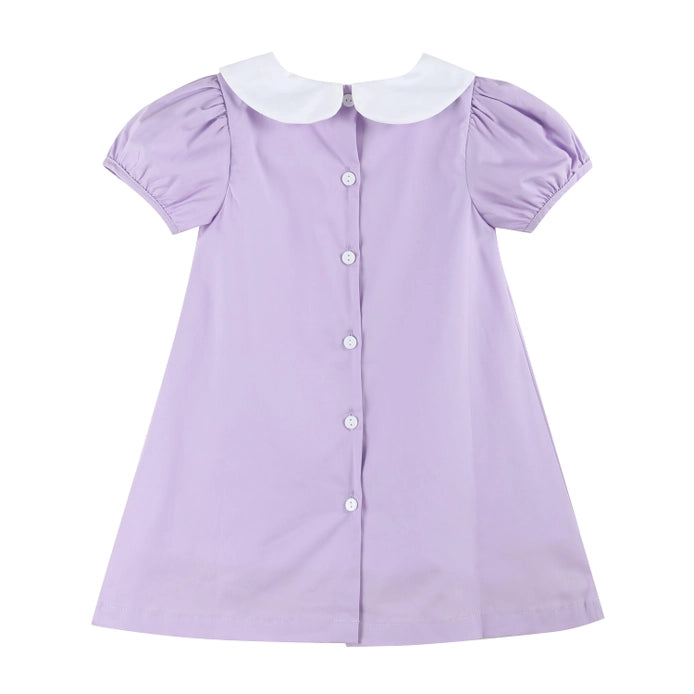 Purple Gingham Crayon Back To School Collared Dress