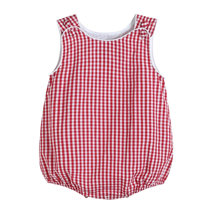 Classic Red Gingham Baby Bubble Romper