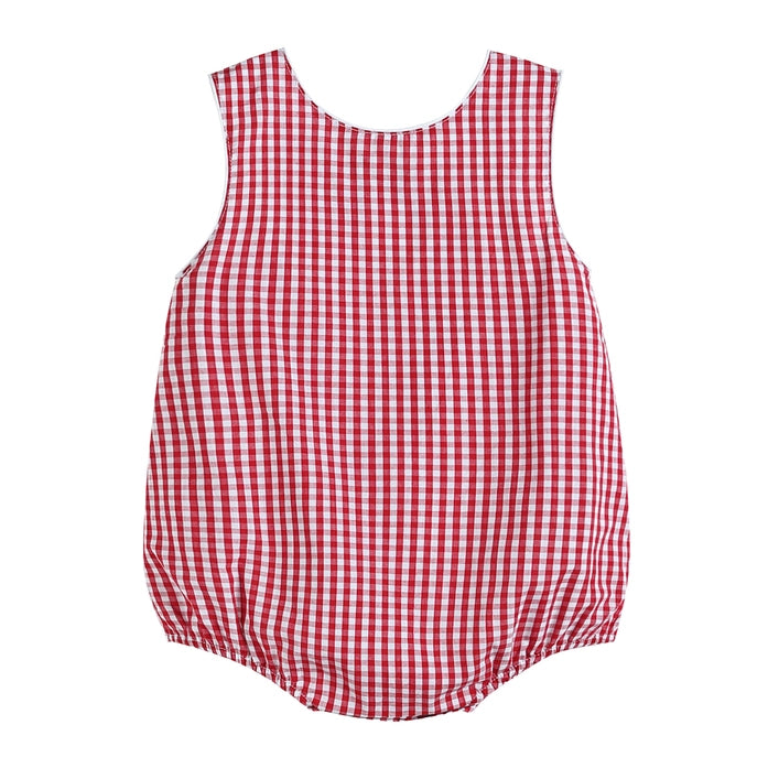 Classic Red Gingham Baby Bubble Romper