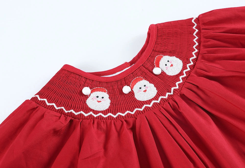 Red Santa Smocked Playsuit