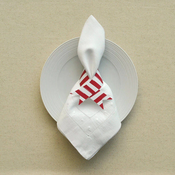 Red Striped Paper Napkin Rings