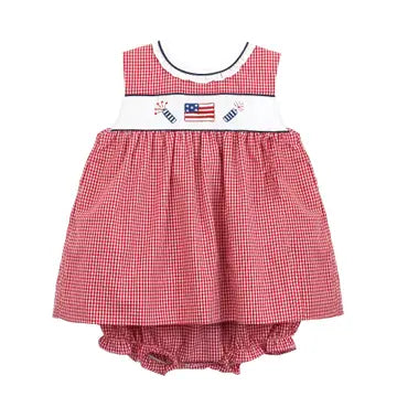 4th of July Embroidered Dress