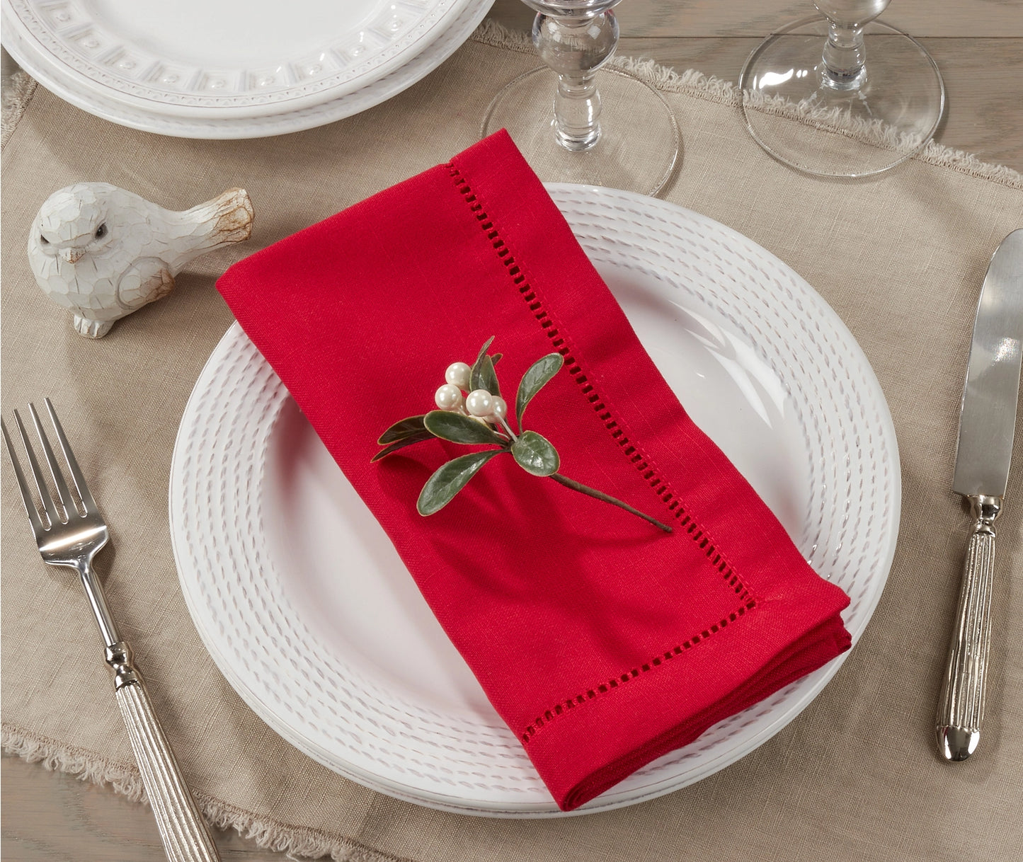 Poly Hemstitched Dinner Napkin