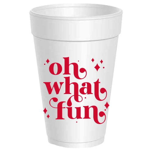 Oh What Fun Retro Foam Cups