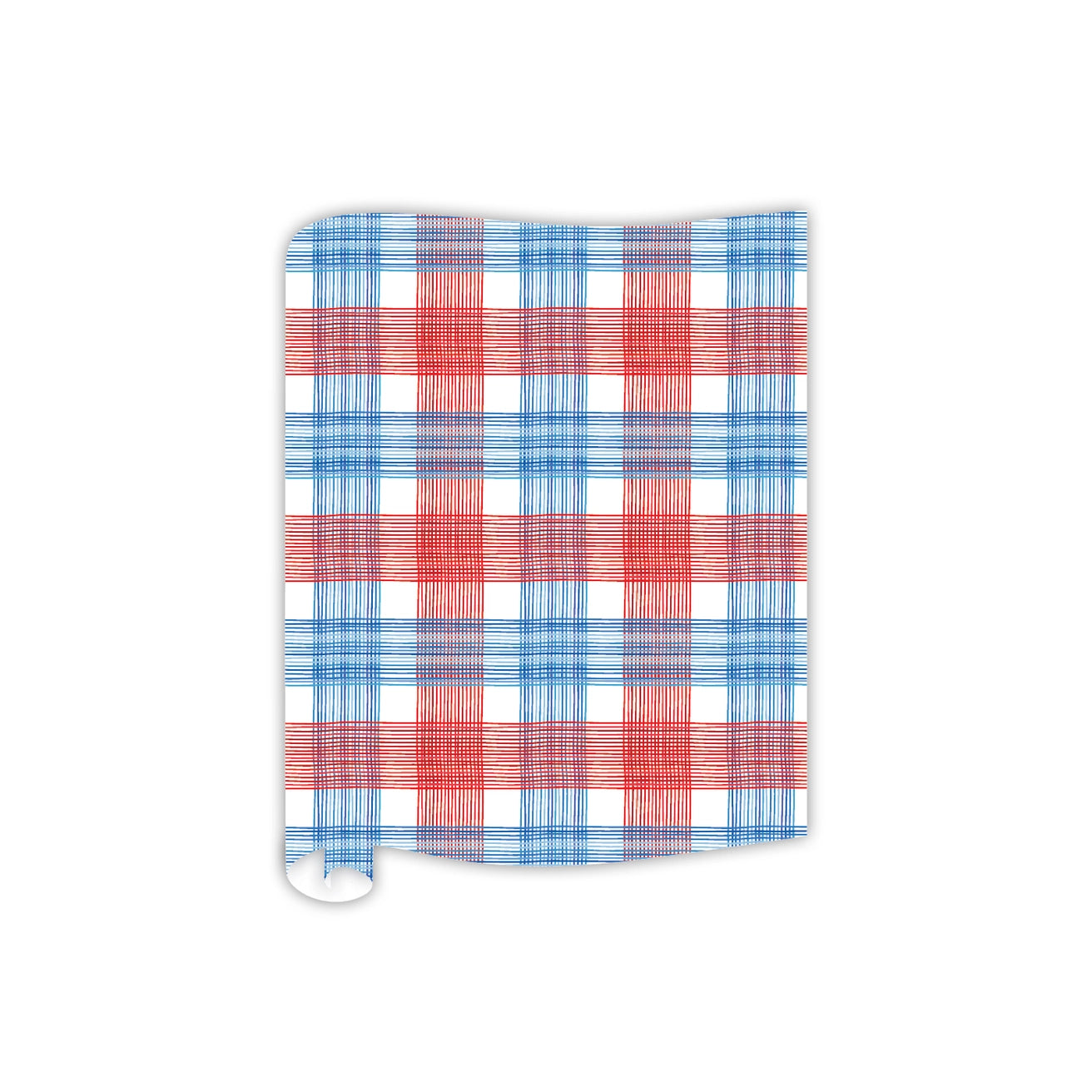 Red, White, & Blue Skinny Plaid Paper Table Runner