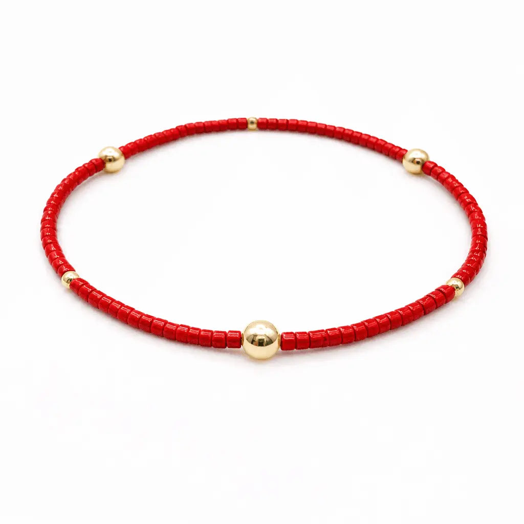 Game Day Gold-Filled & Seed Bead Waterproof Bracelet