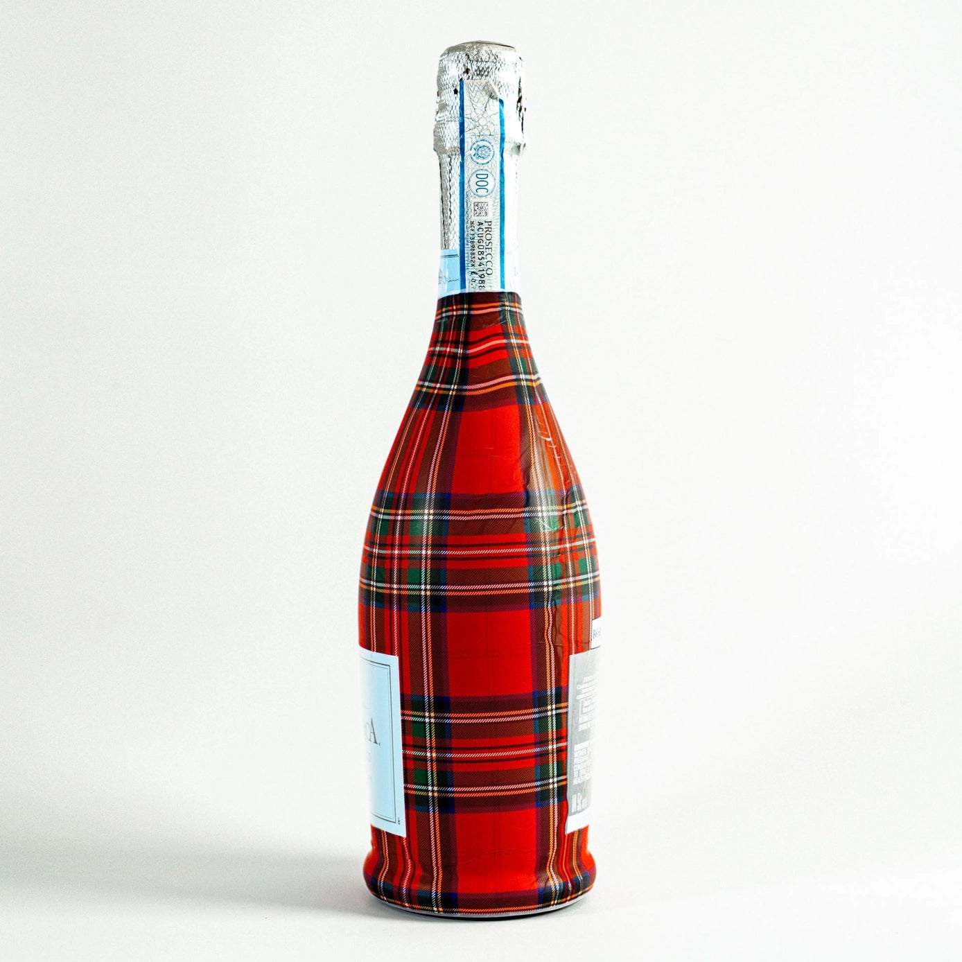 Beau Bottles Prosecco Wrap – Red and Green Christmas Tartan