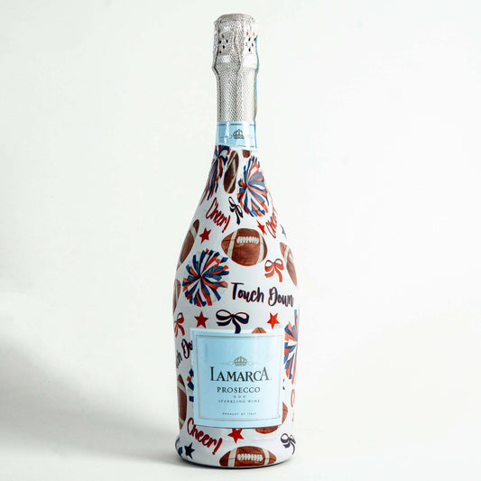 Beau Bottles Prosecco Wrap – Red and Navy Game Day