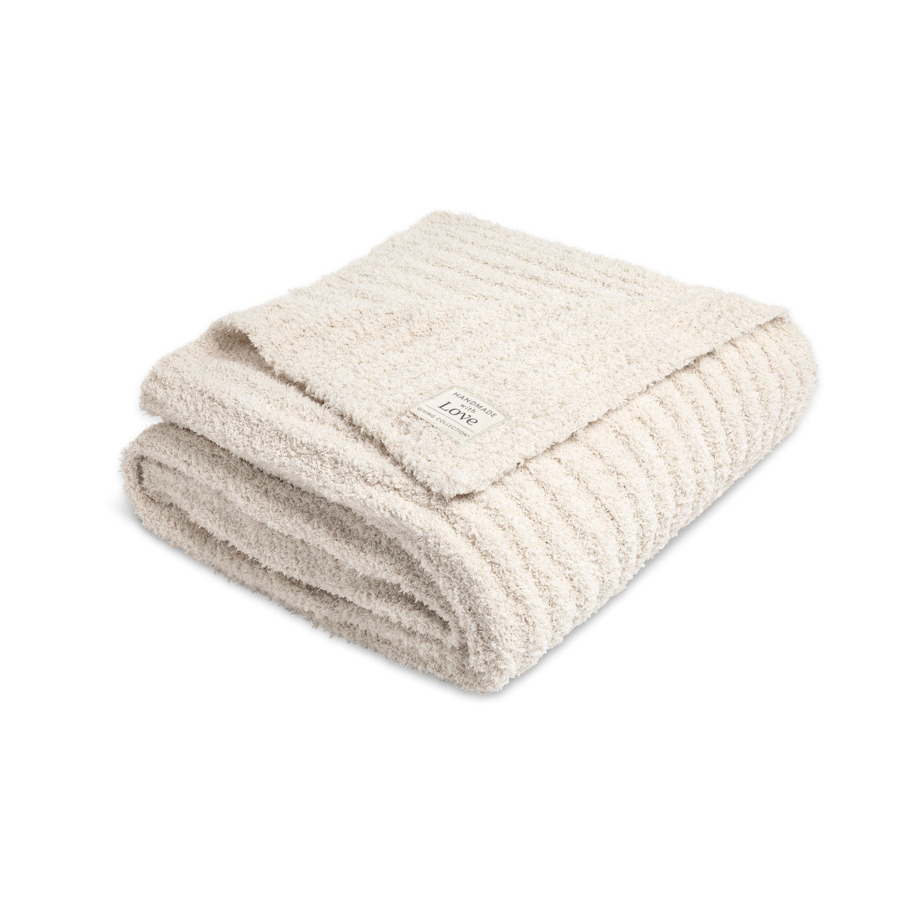 Giving Collection Cream Ribbed Throw Blanket