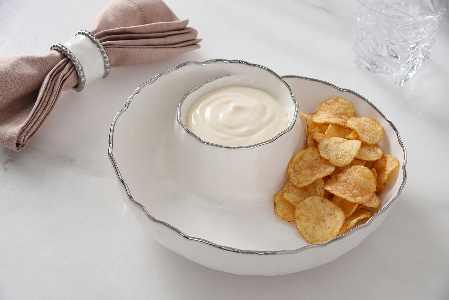 Pampa Bay Portofino Plata Round Chip & Dip