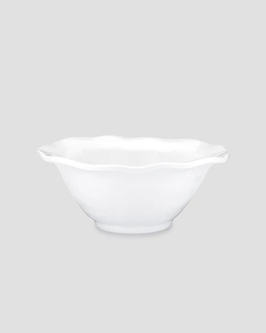 Ruffle White Melamine Round Cereal Bowl