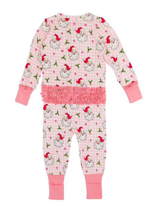 Dear Santa Ruffle One Piece Convertible Pajamas