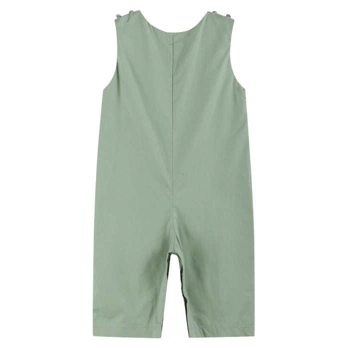 Sage Green Turkey Smocked Overalls