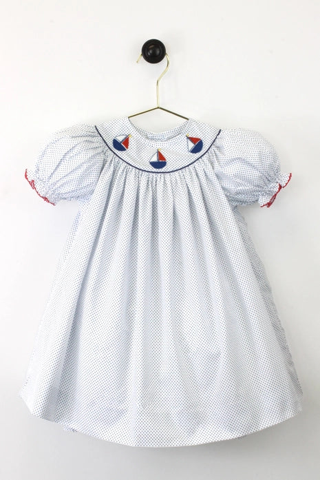 Sailboat Embroidered Dress