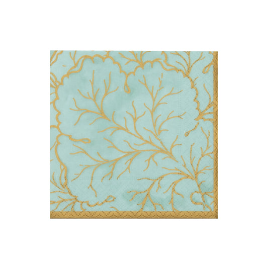 Gilded Majolica Saltwater Cocktail Napkins