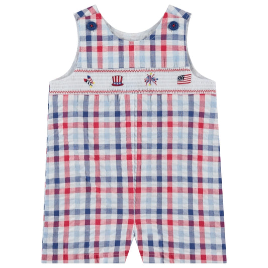 Boys July 4th Seersucker Shortall