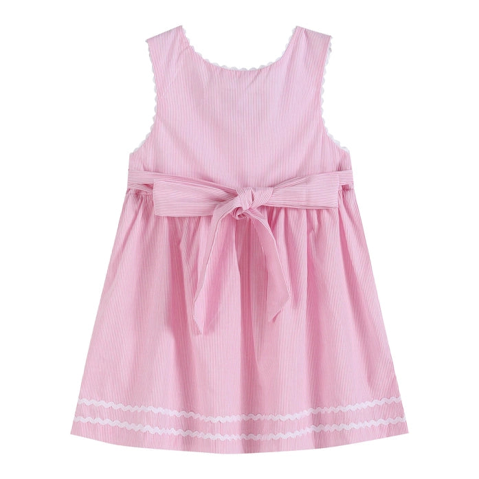 Classic Pink Seersucker A-Line Dress