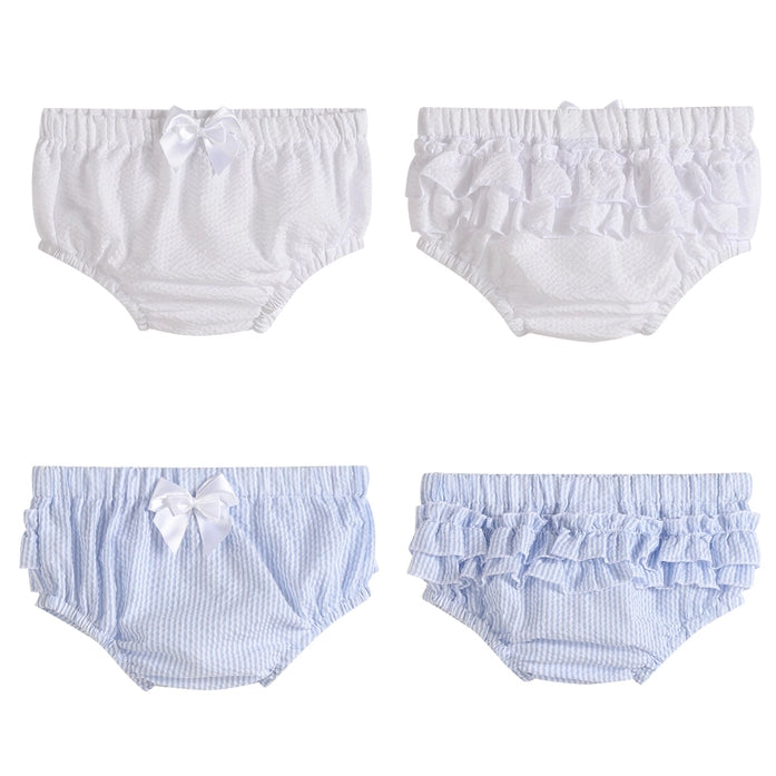 Light Blue and White Seersucker Cotton 2pc Set