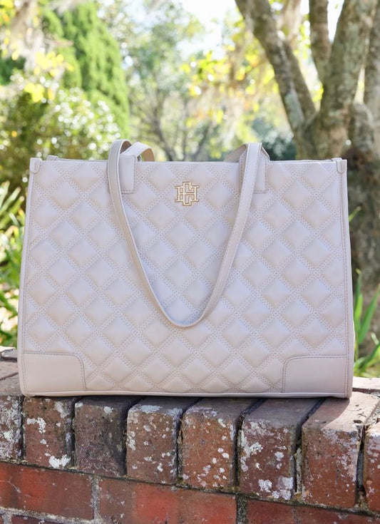 Caroline Hill Shane Tote Nude Quilted Dq